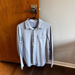 Mens Lululemon Long Sleeve Button Down Light Blue